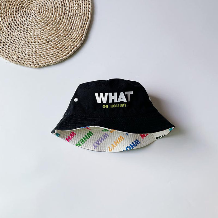 WHAT Letter Reversible Children's Bucket Hat