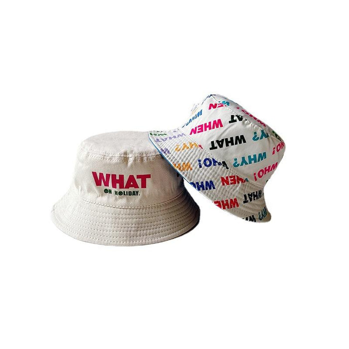 WHAT Letter Reversible Children's Bucket Hat
