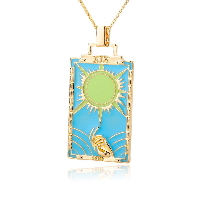 Square Tarot Cards Necklaces for Women