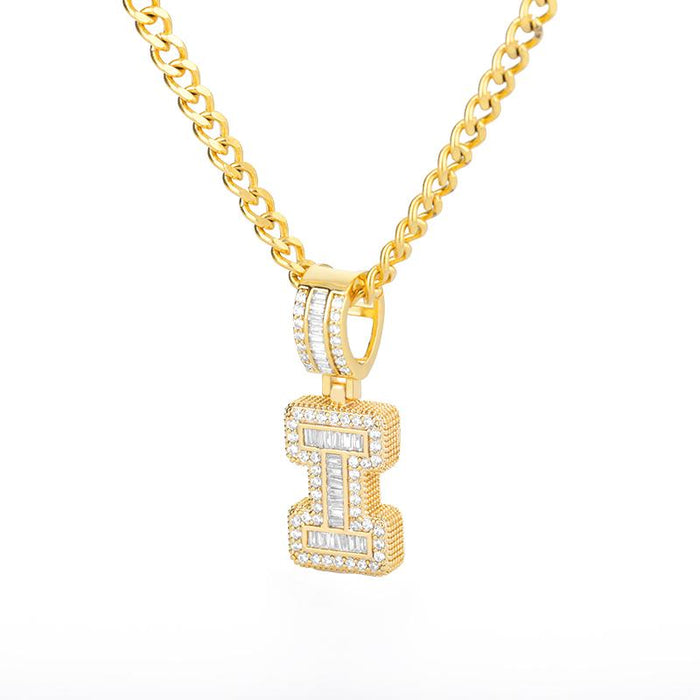 A-Z Iced Out Initial Zircon Letter Necklace