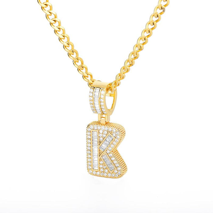 A-Z Iced Out Initial Zircon Letter Necklace