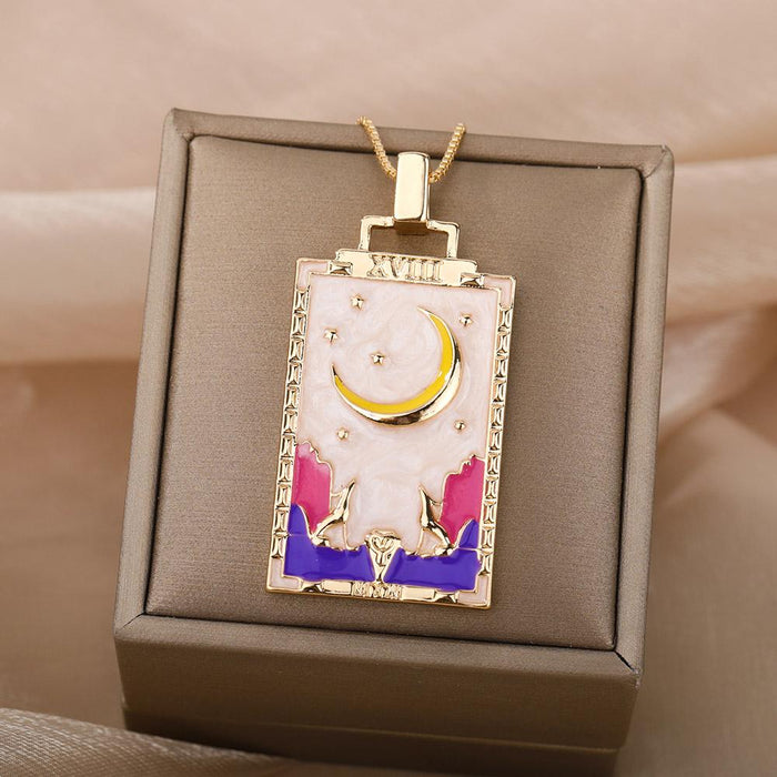 Square Tarot Cards Necklaces for Women