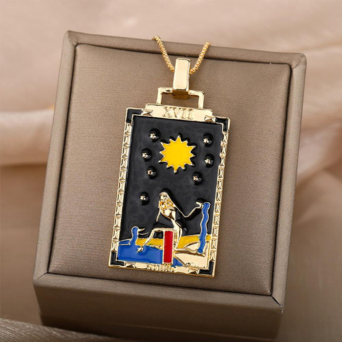 Square Tarot Cards Necklaces for Women