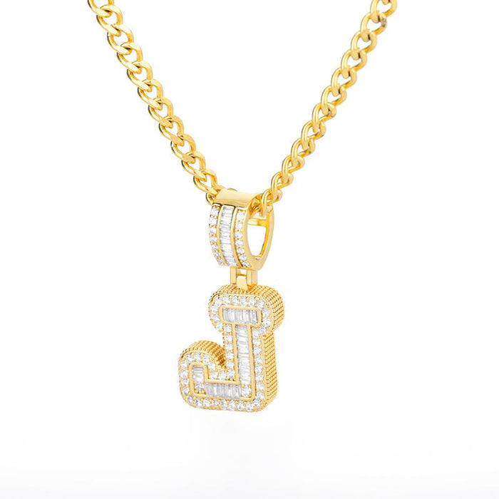 A-Z Iced Out Initial Zircon Letter Necklace