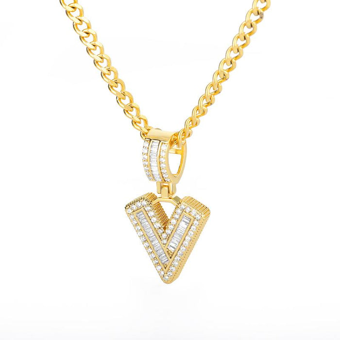 A-Z Iced Out Initial Zircon Letter Necklace