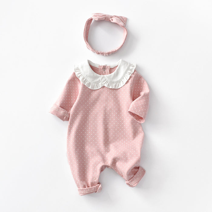 Wave Point Purse neck COTTON BABY BODYSUIT