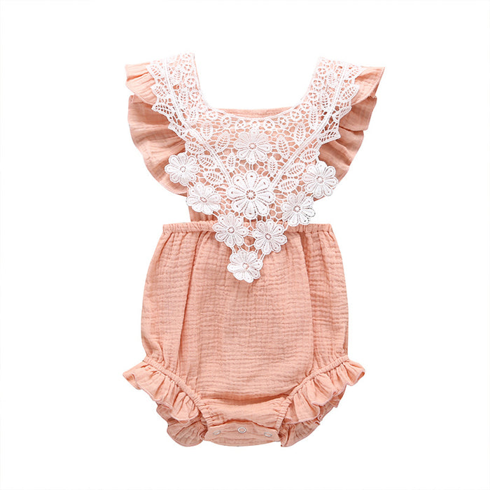 Summer Infant Jumpsuit Back Lace up Romper