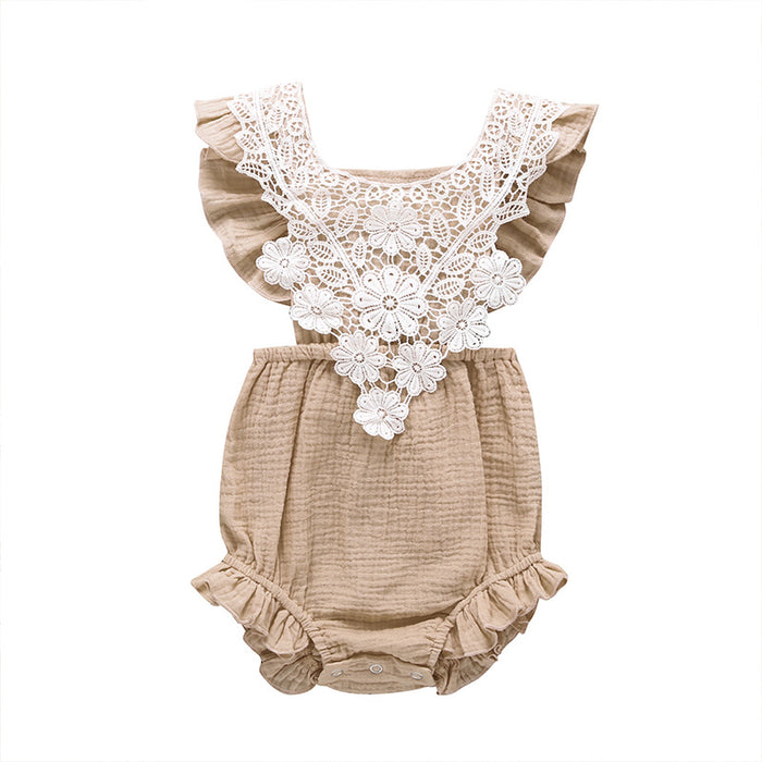 Summer Infant Jumpsuit Back Lace up Romper