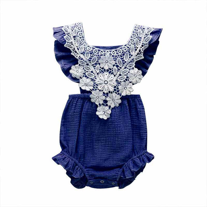 Summer Infant Jumpsuit Back Lace up Romper