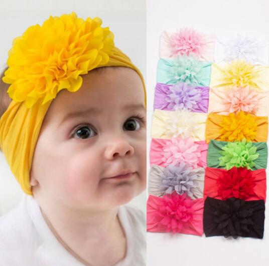 60Pcs Fashion Baby Nylon Flower Bandana Headband Accessories