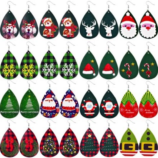 48 Pairs of Christmas Style Leather Earrings