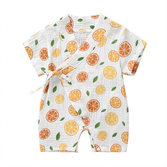 Boys' and Girls' Short Sleeved Soft Printed Romper