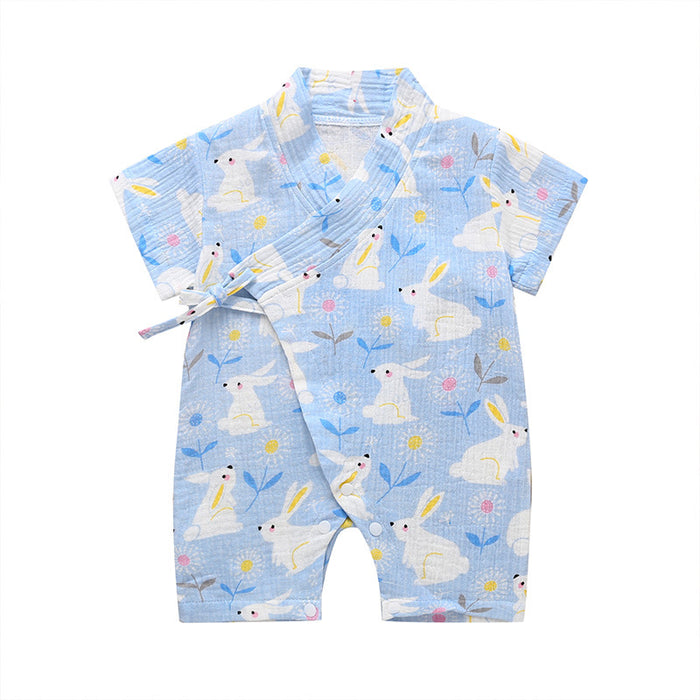 Boys' and Girls' Short Sleeved Soft Printed Romper