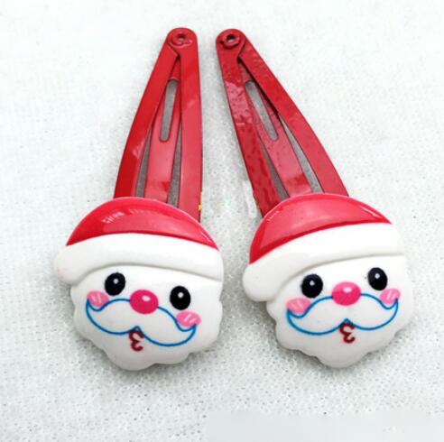 200Pcs Cartoon Santa Claus Flower Hair Clips for Kids