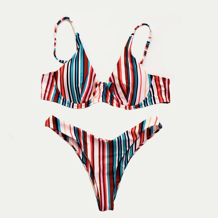 Sexy Double-sided Digital Printed Split Swimsuit Bikini