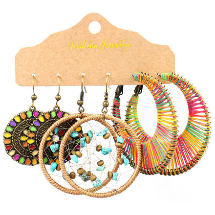 54 Pairs Wholesale Retro National Style Earrings