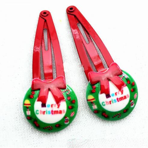 200Pcs Cartoon Santa Claus Flower Hair Clips for Kids