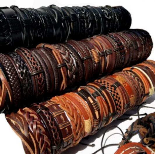 100pcs Retro Leather Ethnic Tribal Jewelry Bracelets