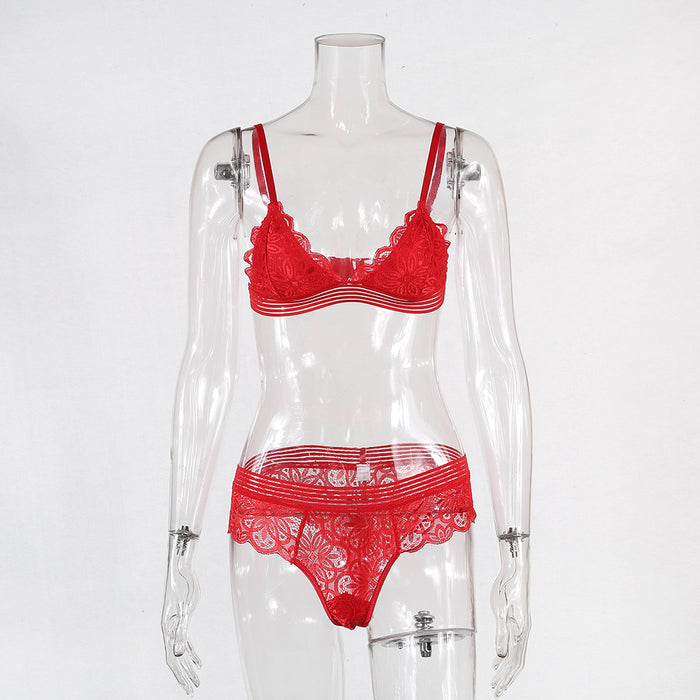 Lace Stitching Underwear Women Sexy Lingerie Set