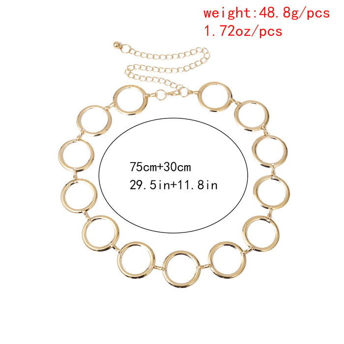 Simple Retro Geometric Round Women's Waist Chain