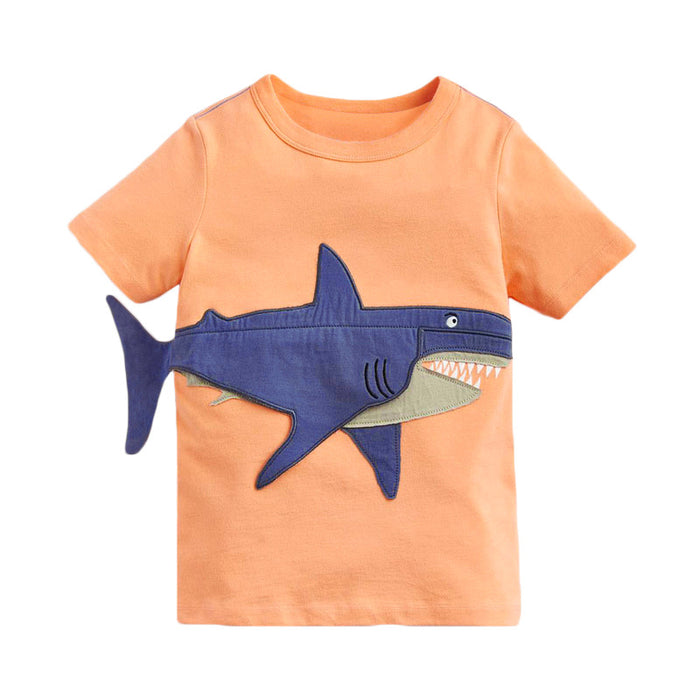 Short Sleeve Knitted Cotton Children's T-shirt