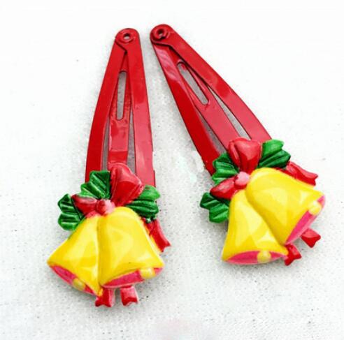200Pcs Cartoon Santa Claus Flower Hair Clips for Kids