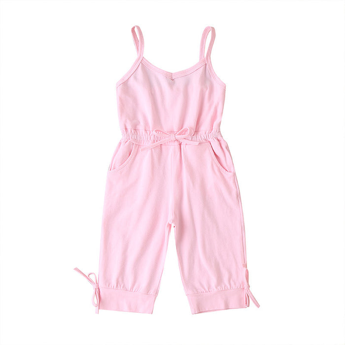 Girls' Summer Suspender Jumpsuit