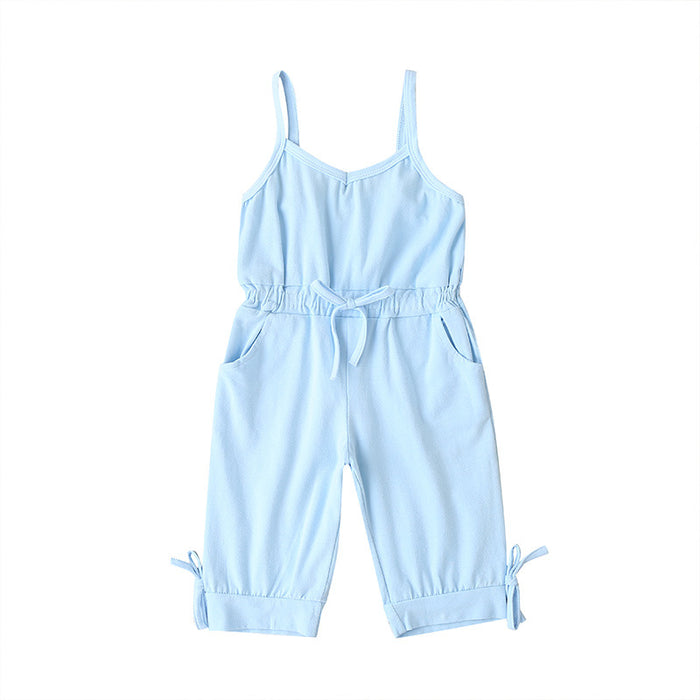 Girls' Summer Suspender Jumpsuit
