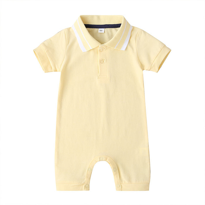 Baby Short Sleeve Polo Jumpsuit
