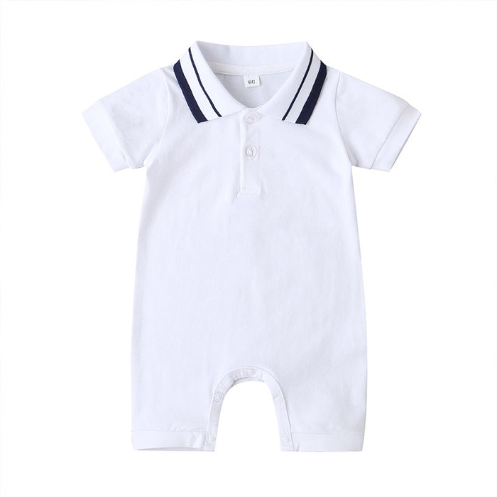 Baby Short Sleeve Polo Jumpsuit