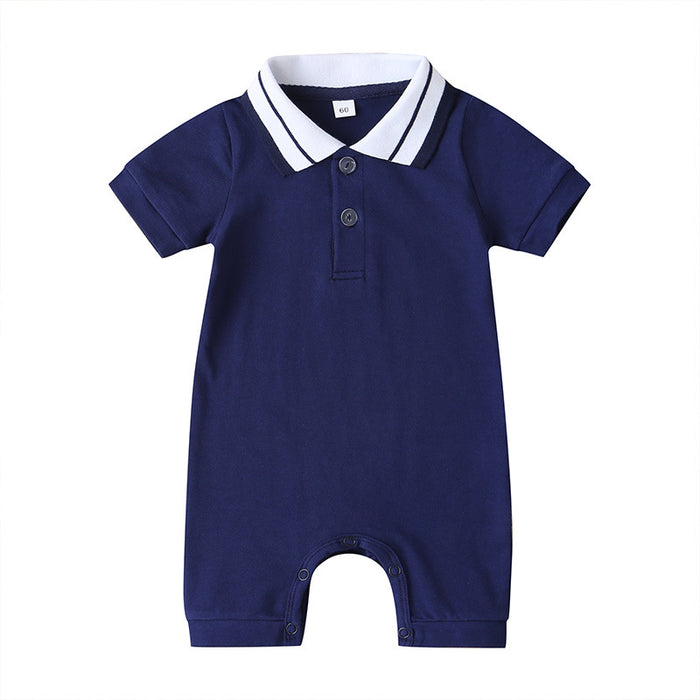 Baby Short Sleeve Polo Jumpsuit