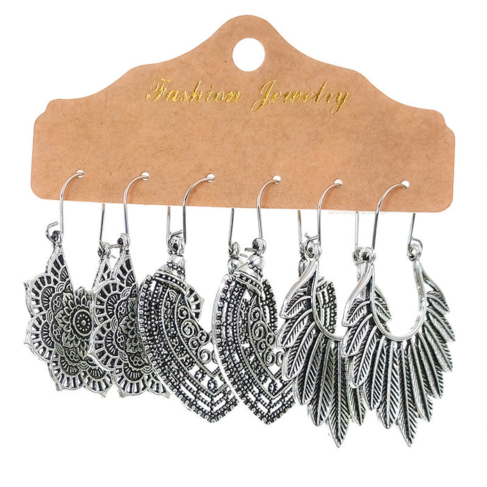 3 pairs/set Earrings Bohemian Style Jewelry X0X36214