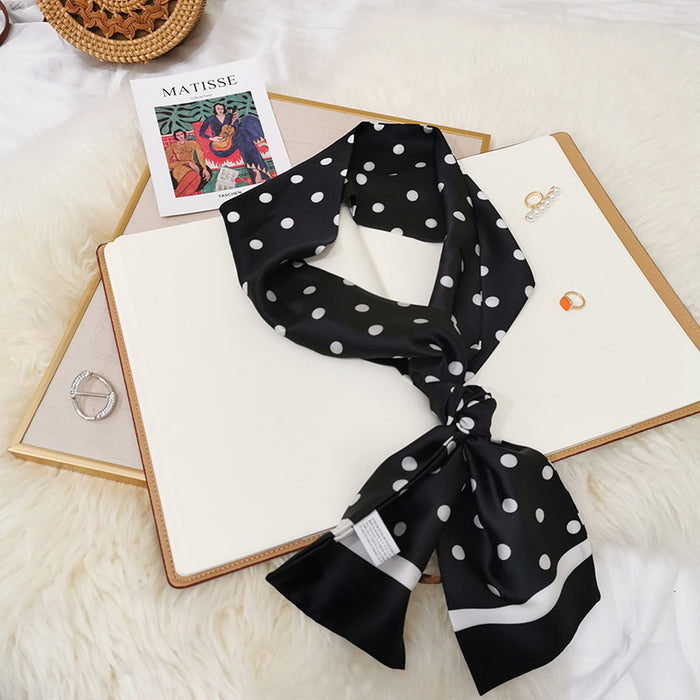 Imitation  scarf thin narrow strip leopard pattern simple waist chain scarf