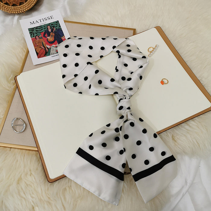 Imitation  scarf thin narrow strip leopard pattern simple waist chain scarf