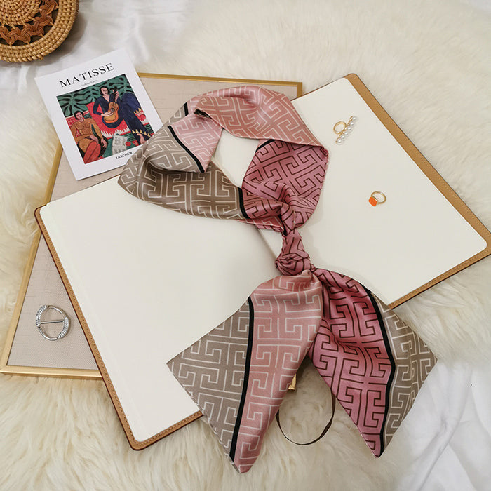 Imitation  scarf thin narrow strip leopard pattern simple waist chain scarf