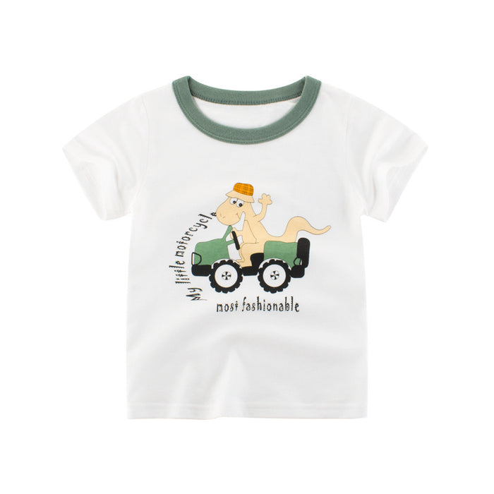 Children's Cotton Short Sleeve T-Shirt cartoon car