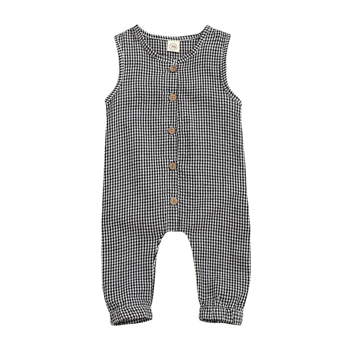 Sleeveless striped single breasted Khaki