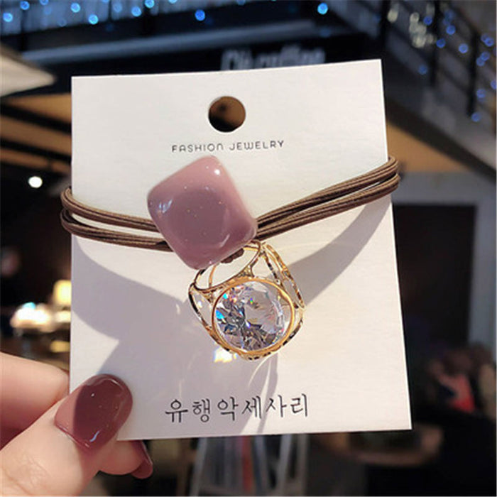 100X Hollow Crystal Rubber Band Hair Accessories