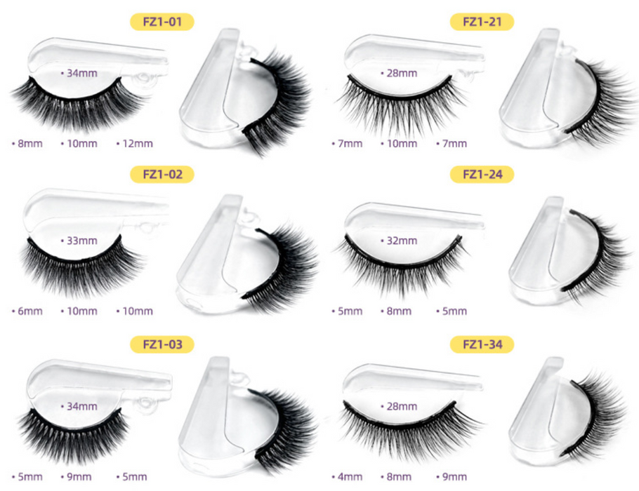 50 Pairs Glue free pure manual self-adhesive false eyelashes