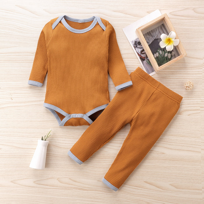 Solid color pit bar baby Khaki suit