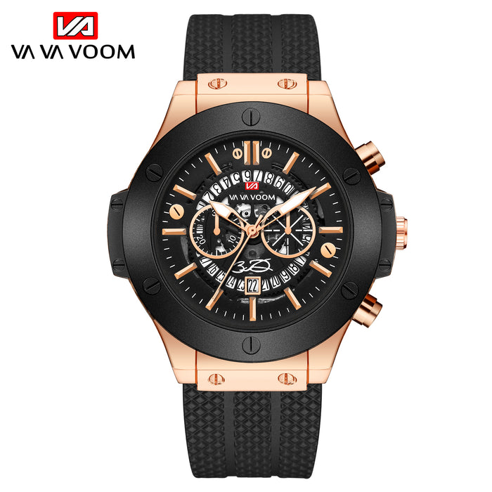 Business Men Watch Sports Silicone Strap Movement Calendar Quartz Waterproof Watch Relogio Masculino
