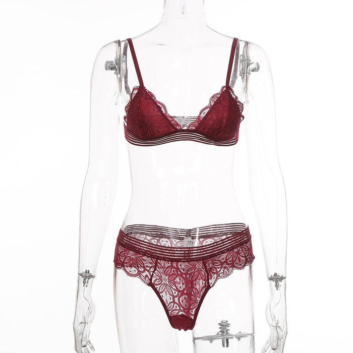 Lace Stitching Underwear Women Sexy Lingerie Set