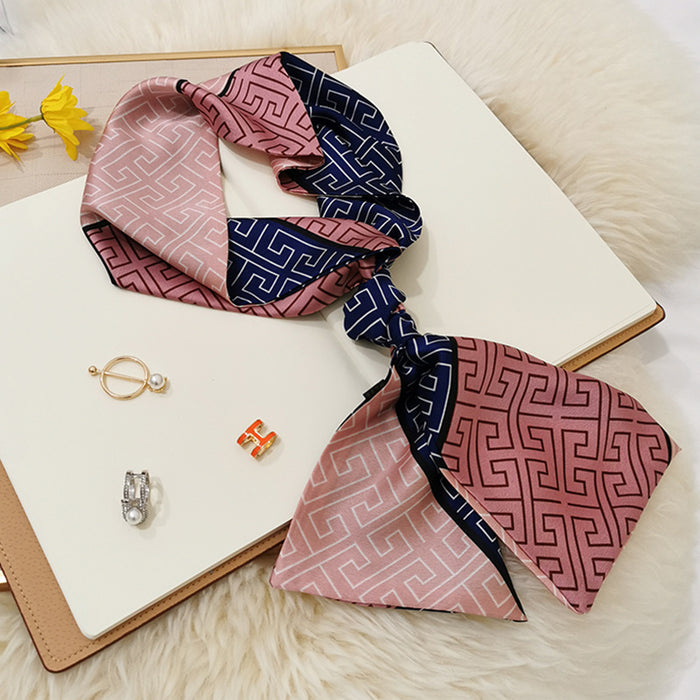 Imitation  scarf thin narrow strip leopard pattern simple waist chain scarf