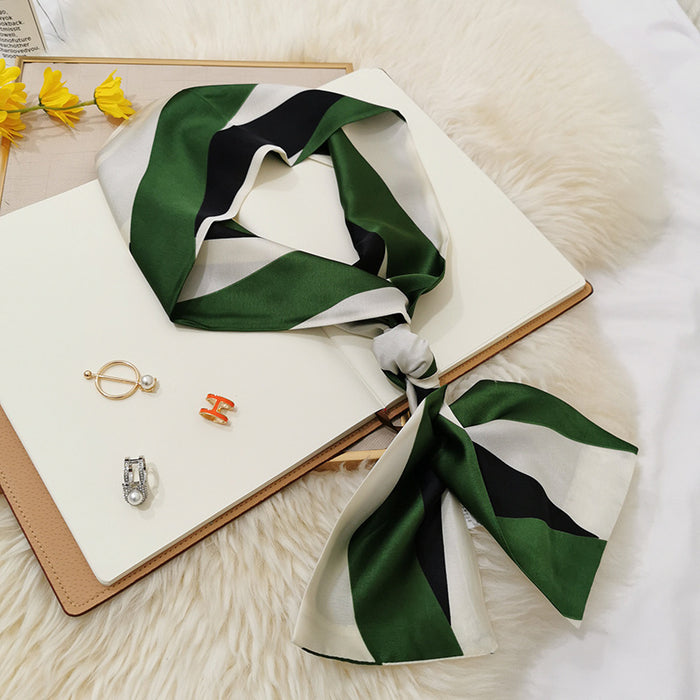 Imitation  scarf thin narrow strip leopard pattern simple waist chain scarf