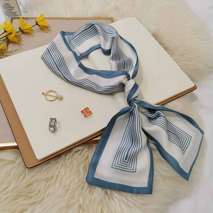 Imitation  scarf thin narrow strip leopard pattern simple waist chain scarf