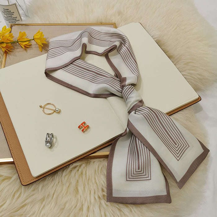 Imitation  scarf thin narrow strip leopard pattern simple waist chain scarf