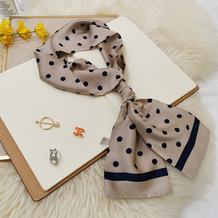 Imitation  scarf thin narrow strip leopard pattern simple waist chain scarf