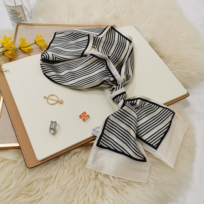 Imitation  scarf thin narrow strip leopard pattern simple waist chain scarf