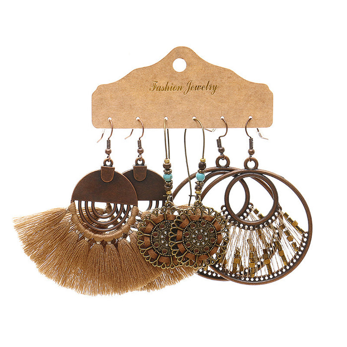 3 pairs/set Earrings Bohemian Style Jewelry X0X36212