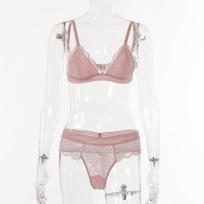 Lace Stitching Underwear Women Sexy Lingerie Set